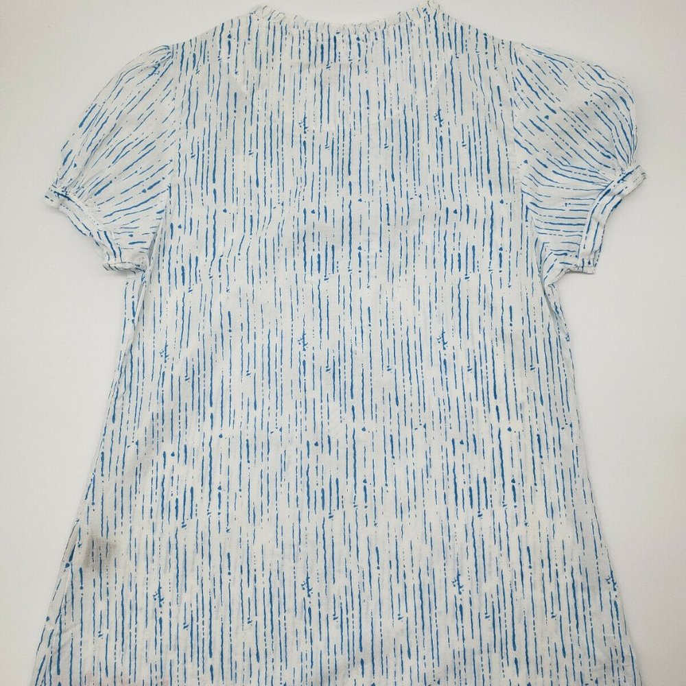 Calvin Klein Jeans Girls Short Puff Sleeve Ruffle Tunic Blouse Size 12 - Picture 9 of 9